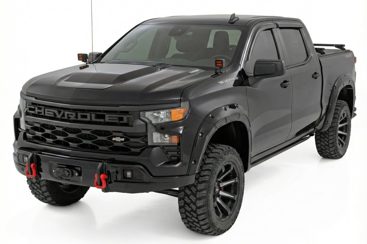 Chevy Silverado 1500 Bumper - Front - Rough Country - FXS - Mosaic Black - '23-'26